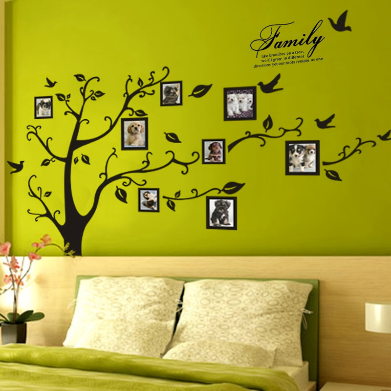 1pc, Wall Stickers, Family Tree Wall Decal With Photo Frames, Room Decor, Home Decor, Scene Decor