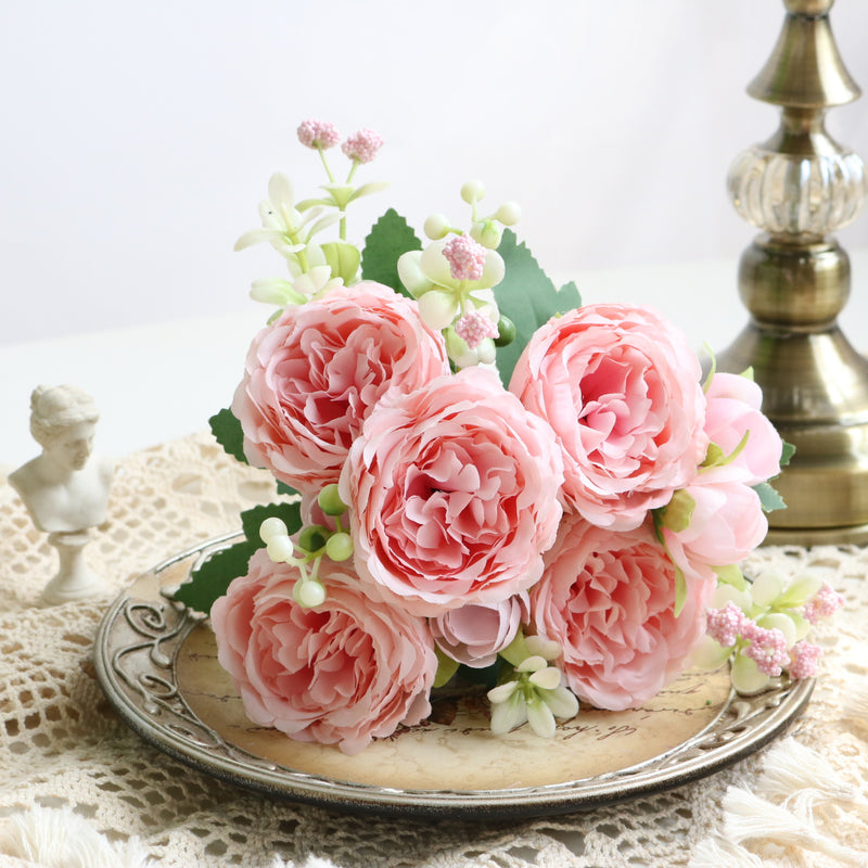 1pc/2pcs Artificial Rose Bouquets, Persian Peony Artificial Flowers, Home Wedding Rose Decoration