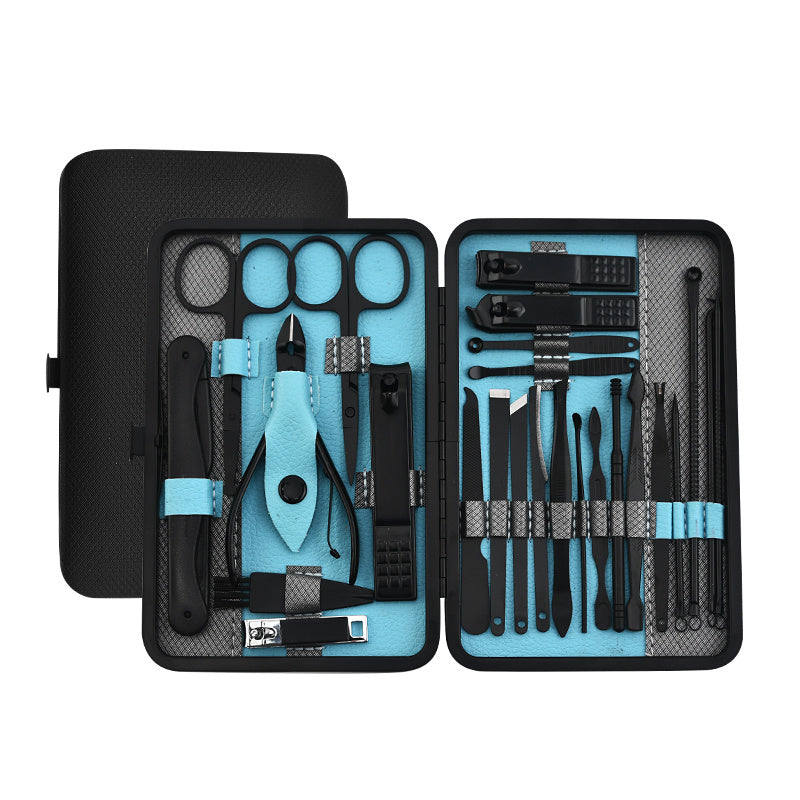 10/15/25 Pcs Stainless Steel Manicure Kit, Nail Clipper Set, With Black Leather Travel For Men And Women