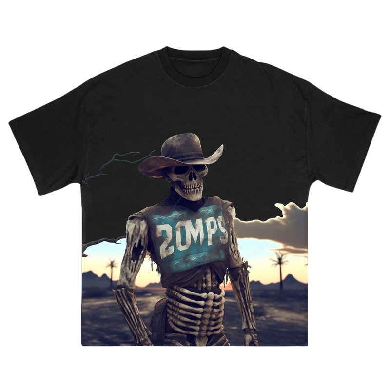 Western Cowboy Skull Dark Style T-shirt