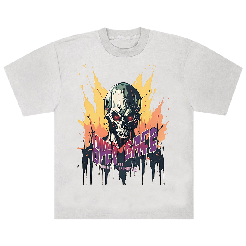 Distressed Skull Embellished T-shirt
