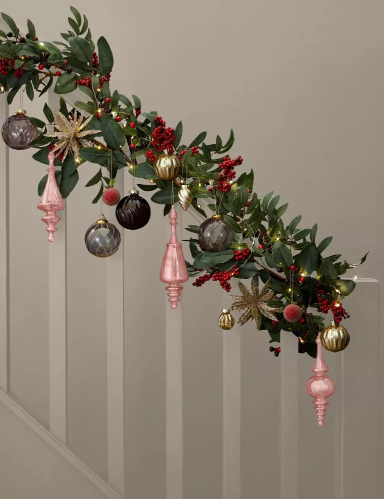 6ft Red Berry Garland