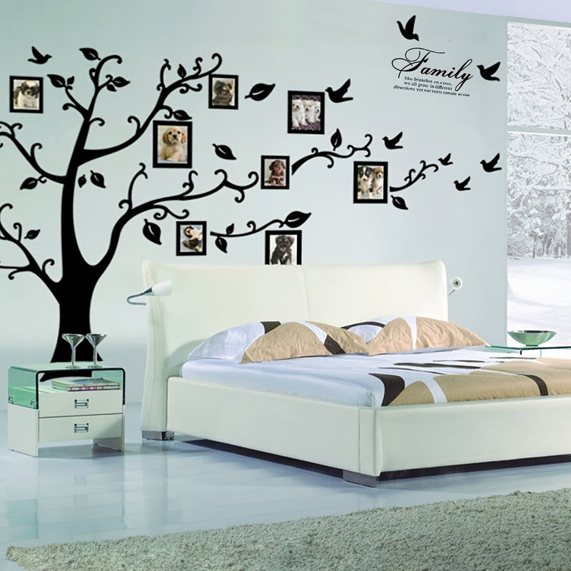 1pc, Wall Stickers, Family Tree Wall Decal With Photo Frames, Room Decor, Home Decor, Scene Decor