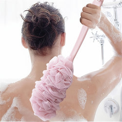 Shower Brush Loofah Sponge With Long Handle Body Back Mesh Scrubber Bath Brush Skin Exfoliating Massage Brush Bath Accessories