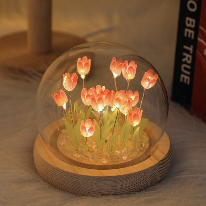 Exquisite Glass Dome with LED Night Light – Perfect Women’s Gift for Birthday, Christmas, or Mom