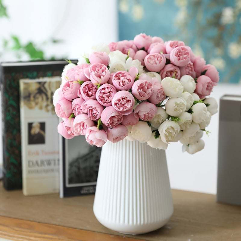 1 Bouquet Of Fake Roses, Artificial Flowers For Home Decoration, Hand Bouquets For Wedding Decoration