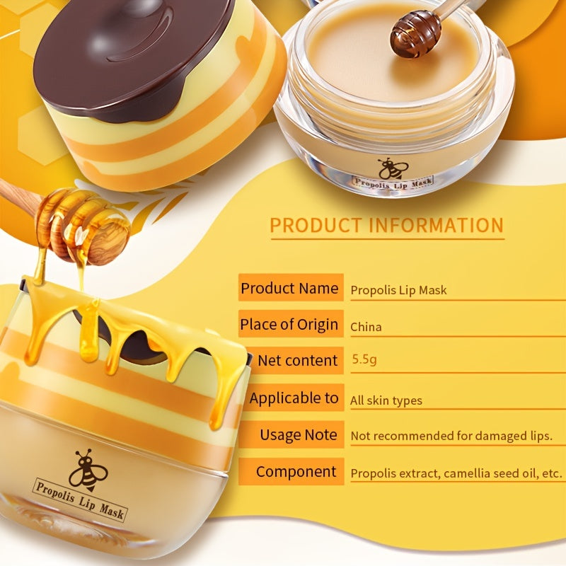 Propolis Lip Balm Honey Pot, Hydrating And Moisturizing, Keep All-Day Moisture For Lip, Long-lasting Effect,  The Lip Line