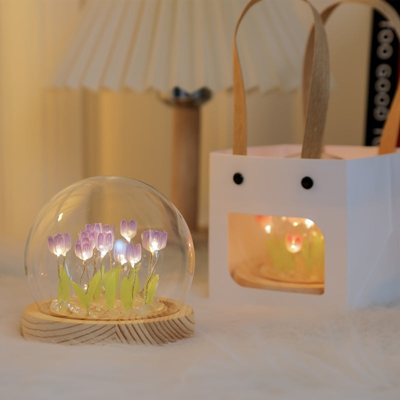 Exquisite Glass Dome with LED Night Light – Perfect Women’s Gift for Birthday, Christmas, or Mom