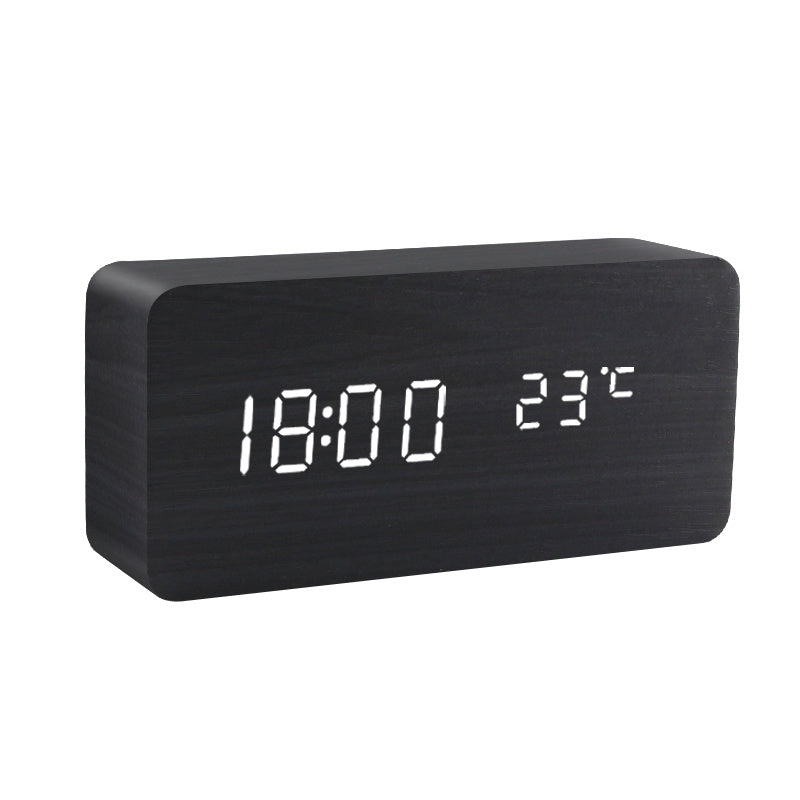 1pc LED Wooden Alarm Clock, Digital Alarm Clock, USB/AAA Powered Electronic Desktop Clock
