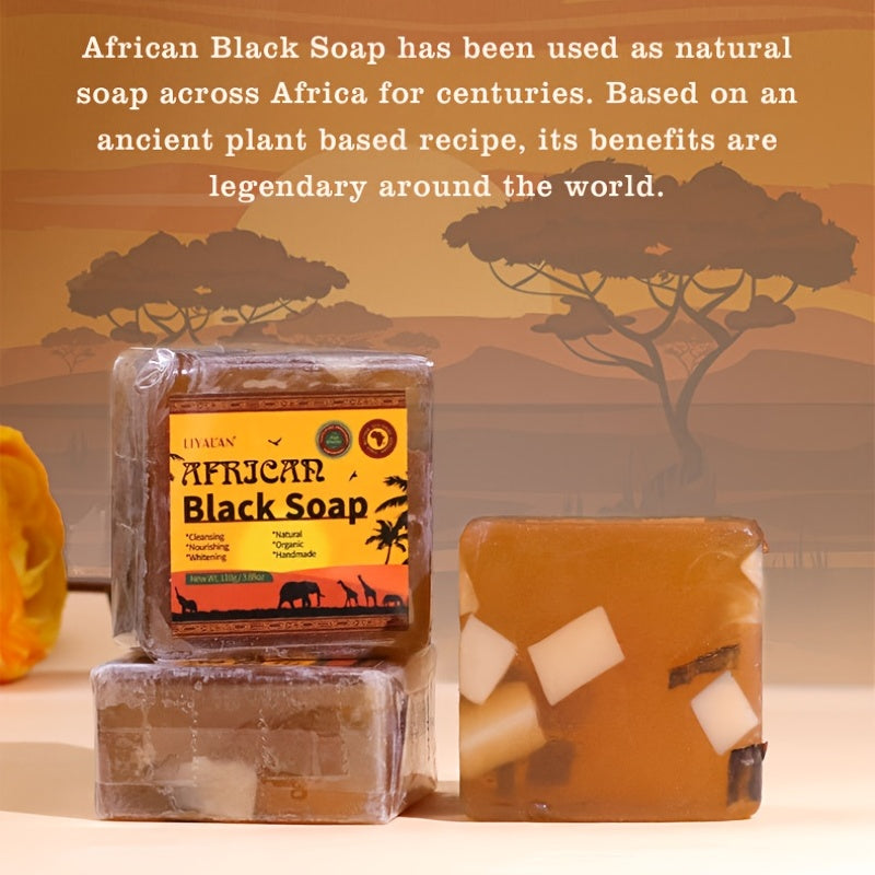 Black Soap Taches Face Bath Deep Cleansing Exfoliating Body Moisturizing Care Acne Skin Care African Soap