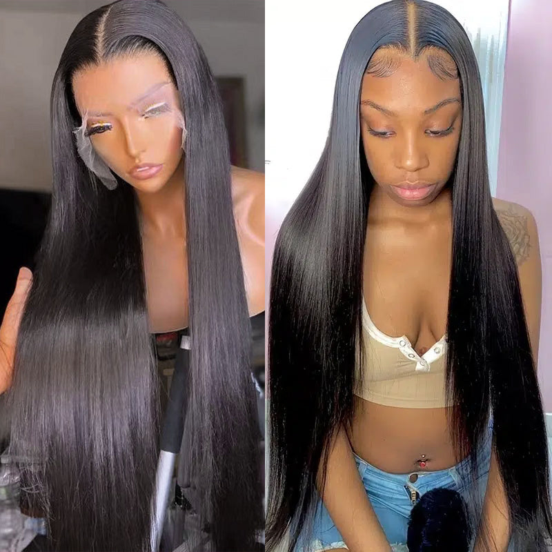 180% Brazilian Long Length Straight Human Hair Front Lace Wigs 13x4 Lace Front Wig For Women Real Hair Frontal Closure Wig Pre Plucked 6-42 Inches
