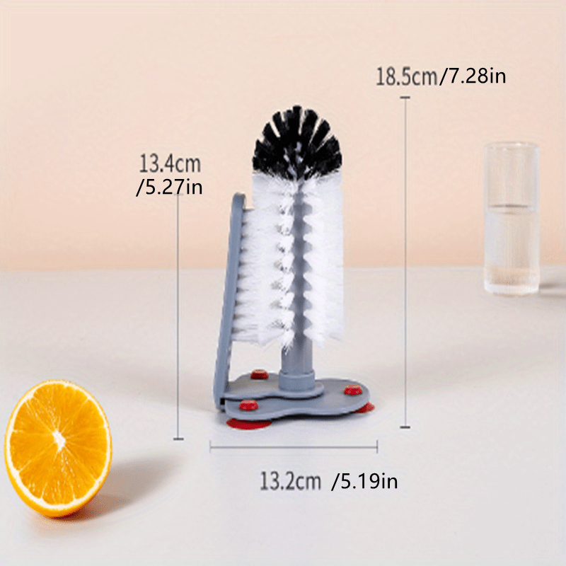 1pc Cup Scrubber Glass Cleaner Bottles Brush Sink Kitchen Accessories 2 In 1 Drink Mug Wine Suction Cup Cleaning Brush Gadgets