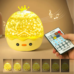 Crown Duck Projection Lamp Romantic USB Rotating Remote Control Starry Sky Lamp