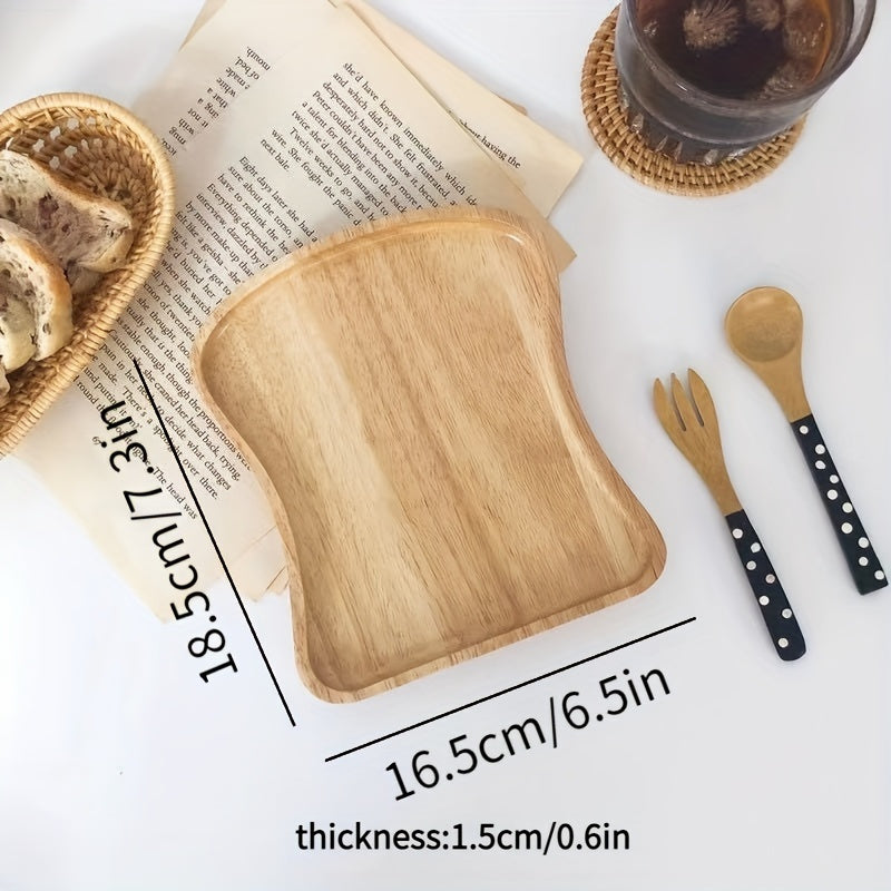 1pc Wooden Tray, Fruit Plate, Wooden Dessert Plate, Coffee Milk Snack Wooden Tray, Cake Plate Cheese Plate, Wooden Tea Tray, Bread Plate, Breakfast Plate