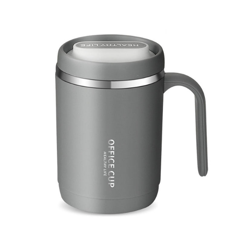 1pc Stainless Steel Cups With Lid, 16 Oz 304 Stainless Steel Tumblers Durable Coffee Mug With Splash Proof Sliding Lid, Drink With Lid Open, Non-Insulated Mug,Without Straw