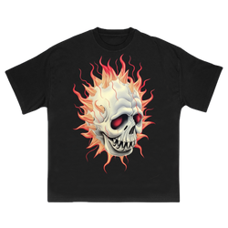 Flaming Skull theme T-shirt
