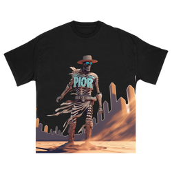 Killer Cowboy Skull Print Street Fashion T-shirt