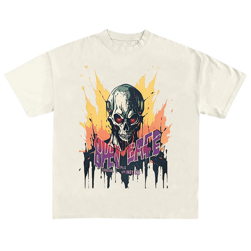 Distressed Skull Embellished T-shirt