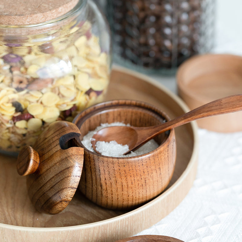 1pc Wooden Shatterproof Seasoning Jar Plus 1 Spoon