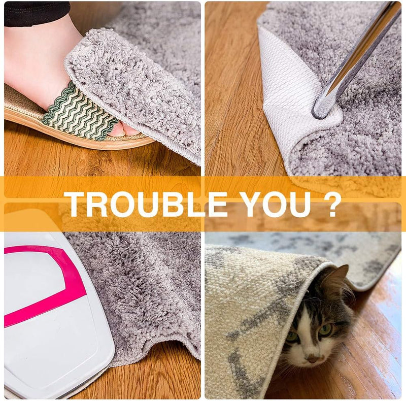 Non Slip Washable Grippers for Rugs, Featuring “Vacuum TECH” - Innovative Materials for Anti-Curling Rug Pad, Ensuring Rug Stability, Flat Corners