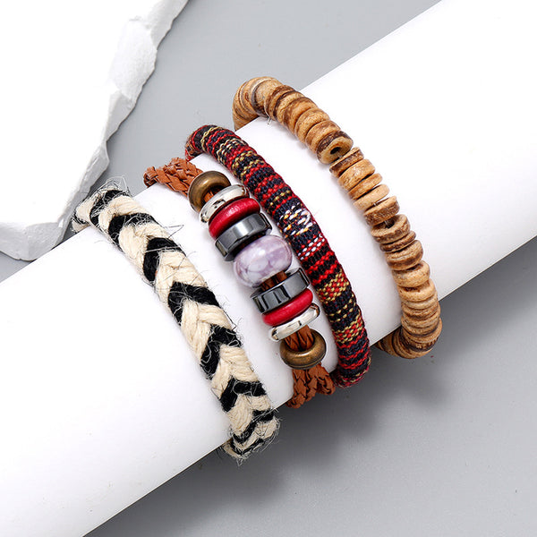 Four-piece bohemian bracelet set