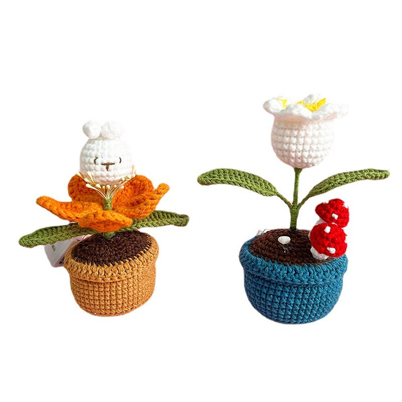 Handwoven simulation doll potted decorations