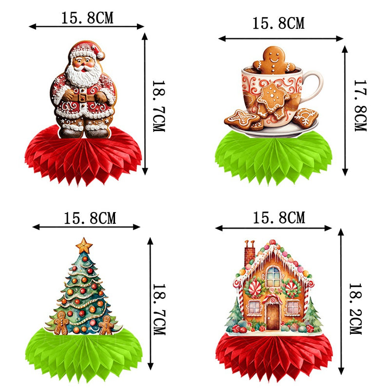 Christmas Party Decoration Gingerbread Man Honeycomb Decoration