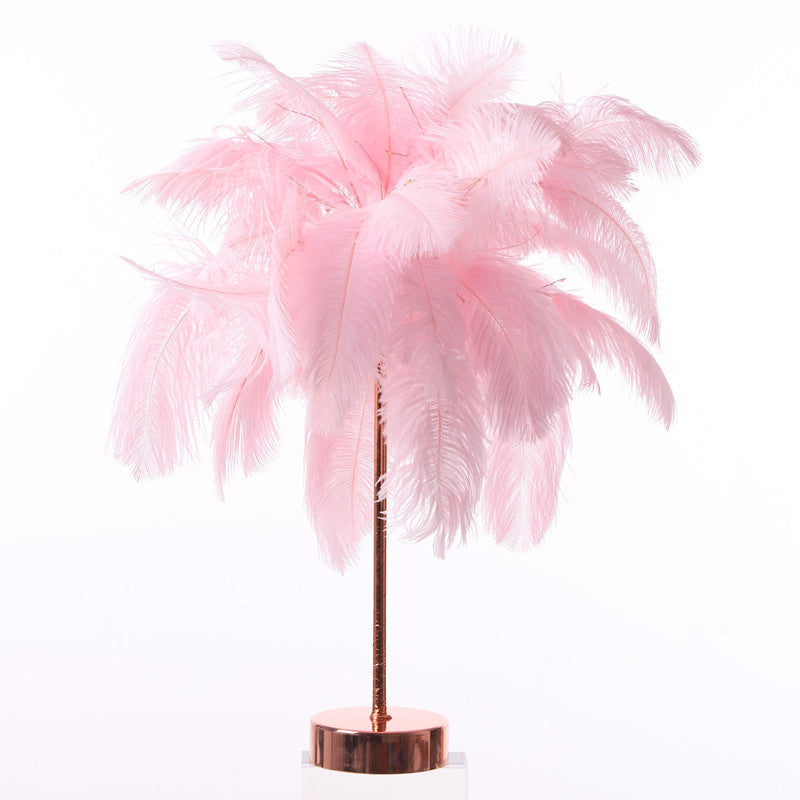 Feather LED bedroom atmosphere decoration small night light