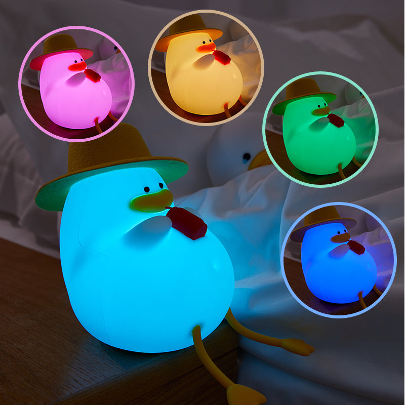 Happy Duck Fun Lamp Can Regularly Protect Eyes and Sleep with Children Silicone Night Light