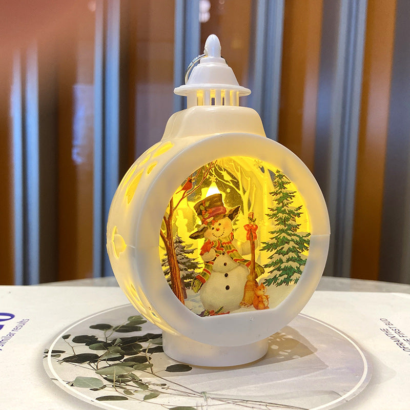 Santa Claus Snowman Small Oil Lamp Decorative Christmas Ornaments