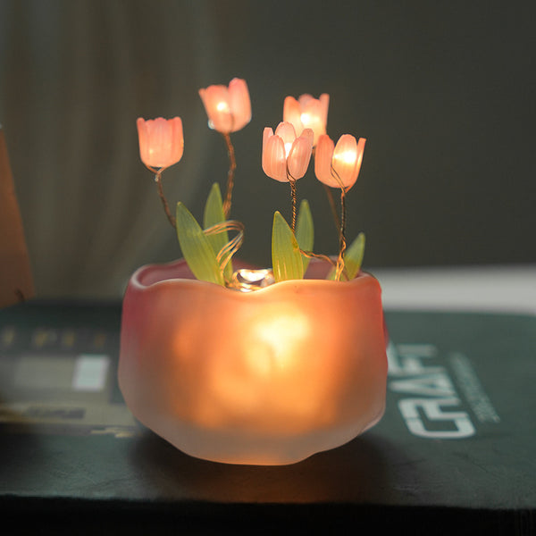 Tulip simulation flower night light