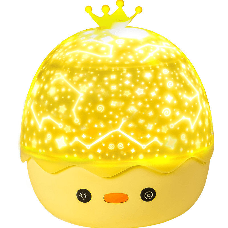 Crown Duck Projection Lamp Romantic USB Rotating Remote Control Starry Sky Lamp