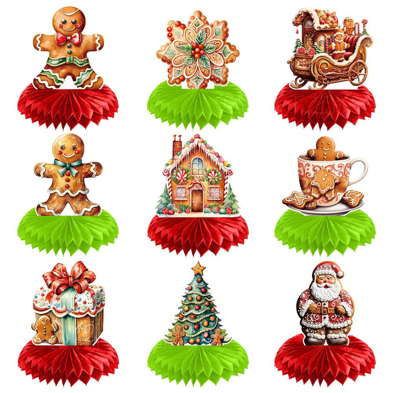 Christmas Party Decoration Gingerbread Man Honeycomb Decoration