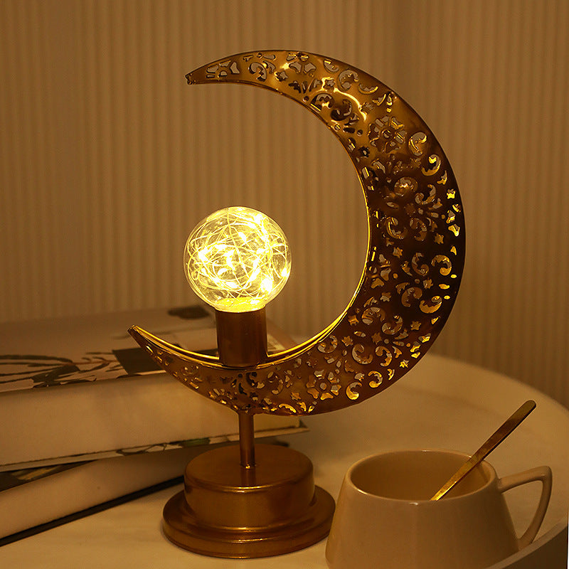 Iron Art Hollow Moon LED Atmosphere Styling Lamp