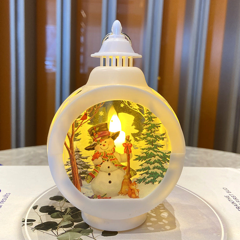 Santa Claus Snowman Small Oil Lamp Decorative Christmas Ornaments