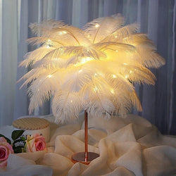 Feather LED bedroom atmosphere decoration small night light