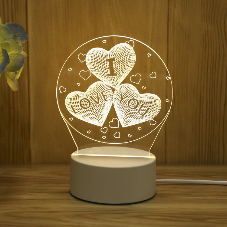 3D cartoon LED bedside lamp DIY acrylic gift desk lamp