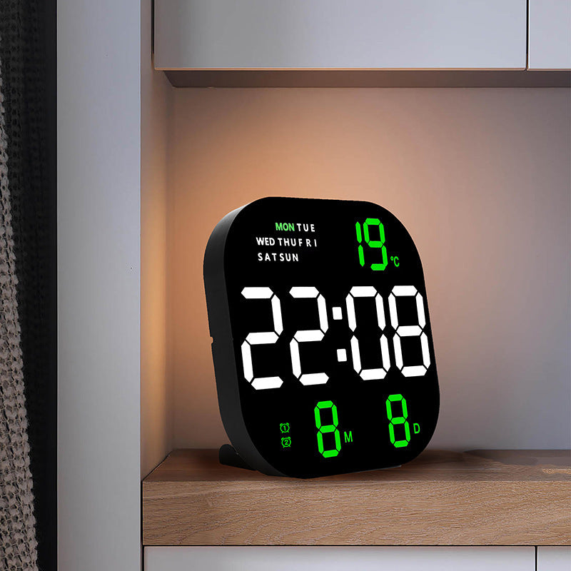 Large LED wall clock with remote control for living room