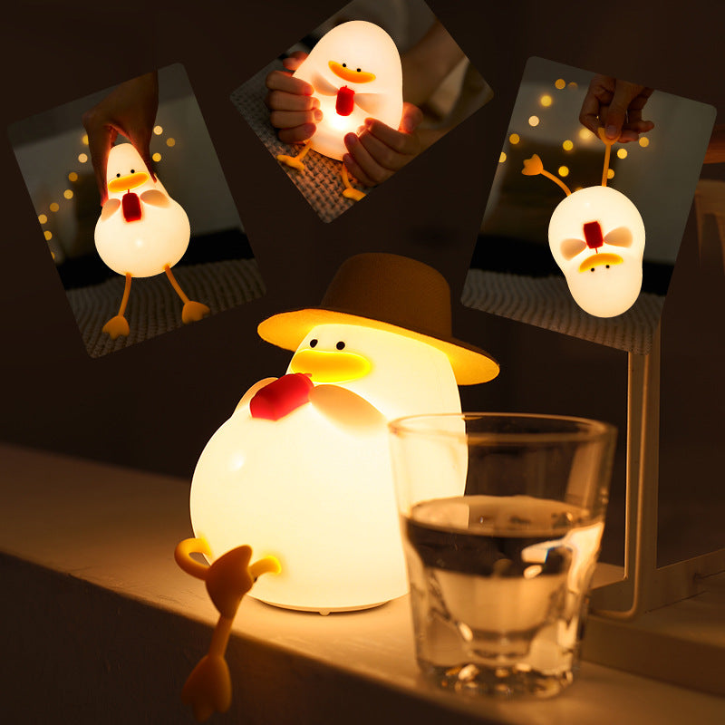 Happy Duck Fun Lamp Can Regularly Protect Eyes and Sleep with Children Silicone Night Light