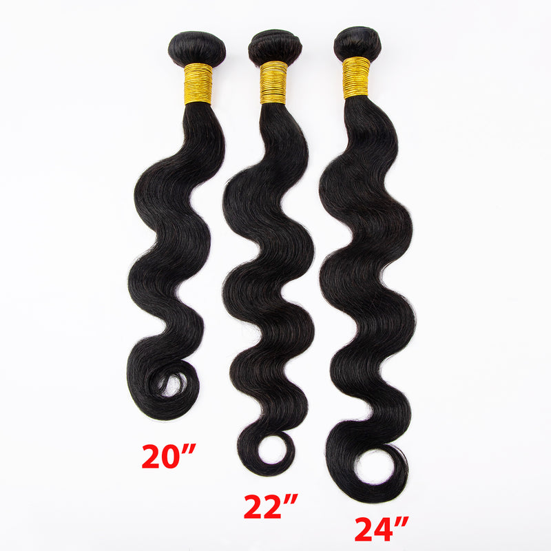 3pcs Different Length Long Body Wave Human Hair Weave Bundles, Unprocessed Human Hair