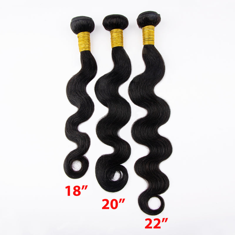3pcs Different Length Long Body Wave Human Hair Weave Bundles, Unprocessed Human Hair