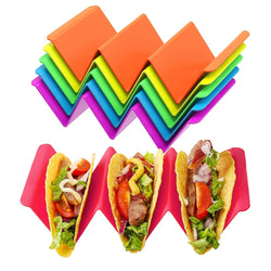 1pc/6pcs Colorful Taco Holder Stands - Premium Large Taco Tray Plates Holds Up To 3 Or 2 Tacos Each, PP Health Material Very Hard And Sturdy, Dishwasher & Microwave Safe