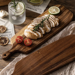 1pc, Acacia Wood Serving Board With Handle