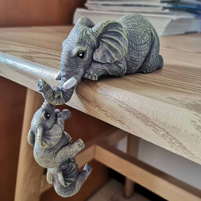 3pcs Set, Old Elephant Hanging Baby Elephant, Mother Love Elephant, Resin Handicraft, Home Decoration
