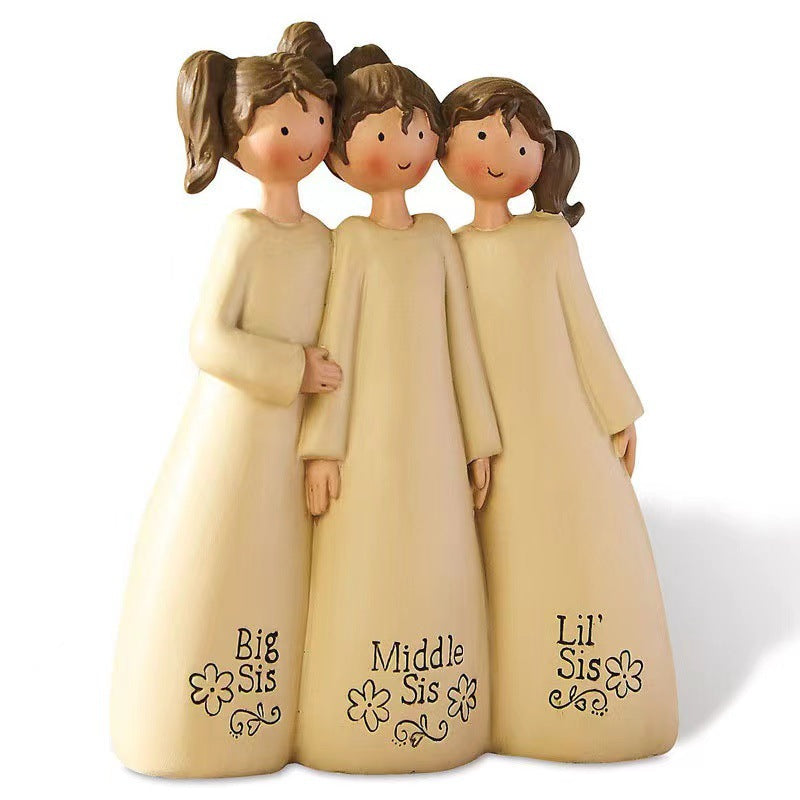 Sisters And Friends Sculpture Decorative Ornaments, Celebrating And Commemorating Friendship, Resin Crafts