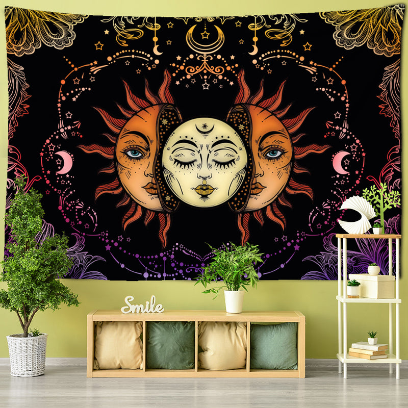 1pc, Sun Sun And Moon Tapestry, Tapestry Wall Hanging Wall Decoration, Room Decoration, Free Installation Package