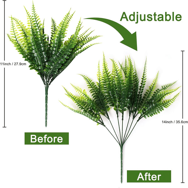 4pcs Artificial Boston Fern Plants, Plastic Greenery Plant Artificial Plants, Artificial Leaves Stem, Fake Leaf Pick, Home Decor