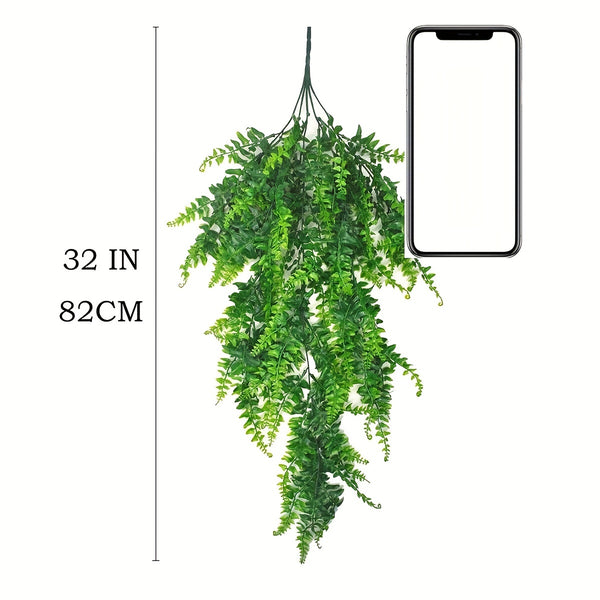 1pc Artificial Hanging Ivy Wall Mounted Artificial Fern Home Office Green Plant Vine Wall Plant Wedding Party Plastic Plant Decor Without A Hook
