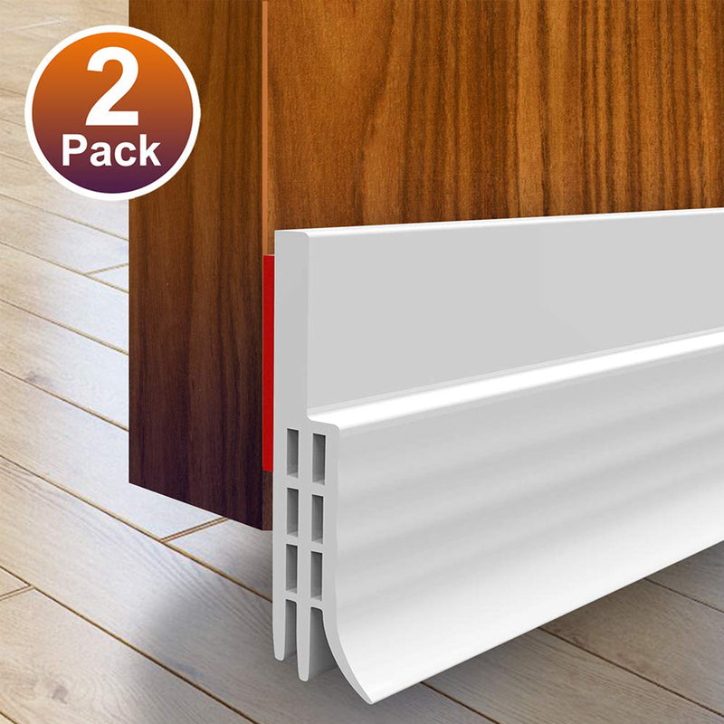 2 Packs, Door Draft Stopper Under Door Seal For Exterior/Interior Doors, Strong Adhesive Door Sweep Soundproof Weather Stripping, 1-4/5"x 37"