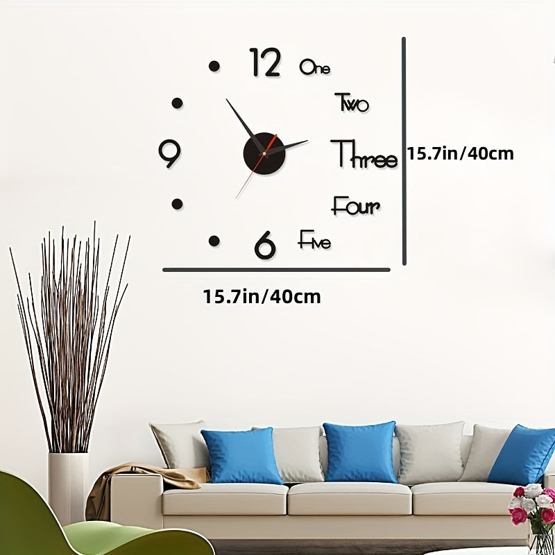 1pc Creative DIY Luminous Wall-mounted Clock, Living Room Wall Stickers(Without Number 7,8,10,11)